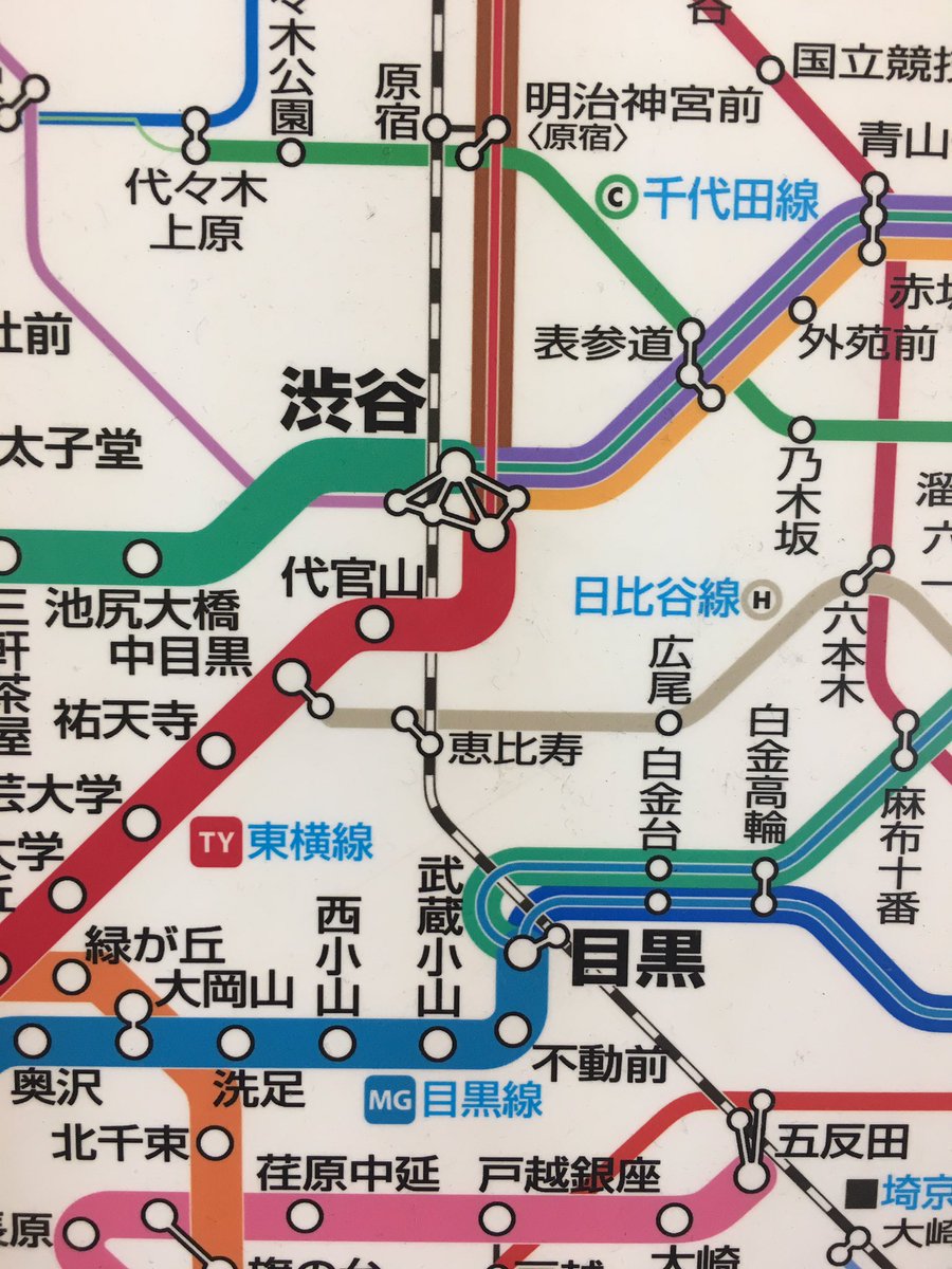 路線図 東急日吉駅で見つけた広域路線図。東急メインの路線図だけど