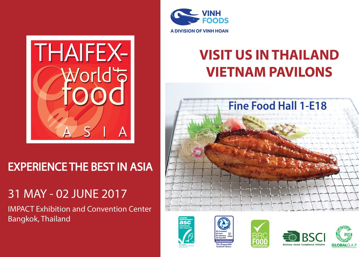 VinhFoods's tweet photo. Tomorrow, come visit us at Vietnam Pavilions to experience the highest quality fish naturally #thaifex2017 #vinhfoods #vinhhoan https://t.co/CvPzQahM5K