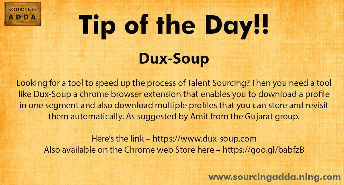 recruiting_adda's tweet photo. #Sourcingtip
Today's tip of the day!
https://t.co/aR6q7tyX2r
#Sourcing #TalentAcquisition https://t.co/nz5wOSZJnT