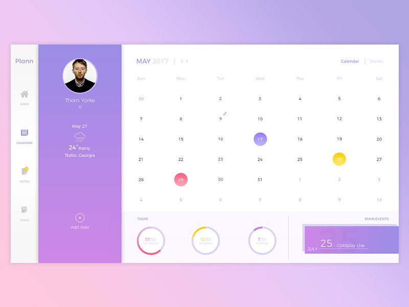 CollectUI's tweet image. #DailyUI 038: Calendar design by Nino Lekveishvili collectui.com/designers/nyin…
