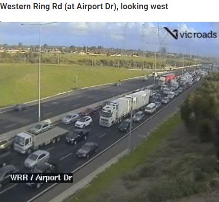 theheraldsun's tweet image. LATEST: One lane of traffic has reopened on the Western Ring Rd after a truck rollover. Delays expected &amp;gt;&amp;gt; trib.al/RjtFTrA