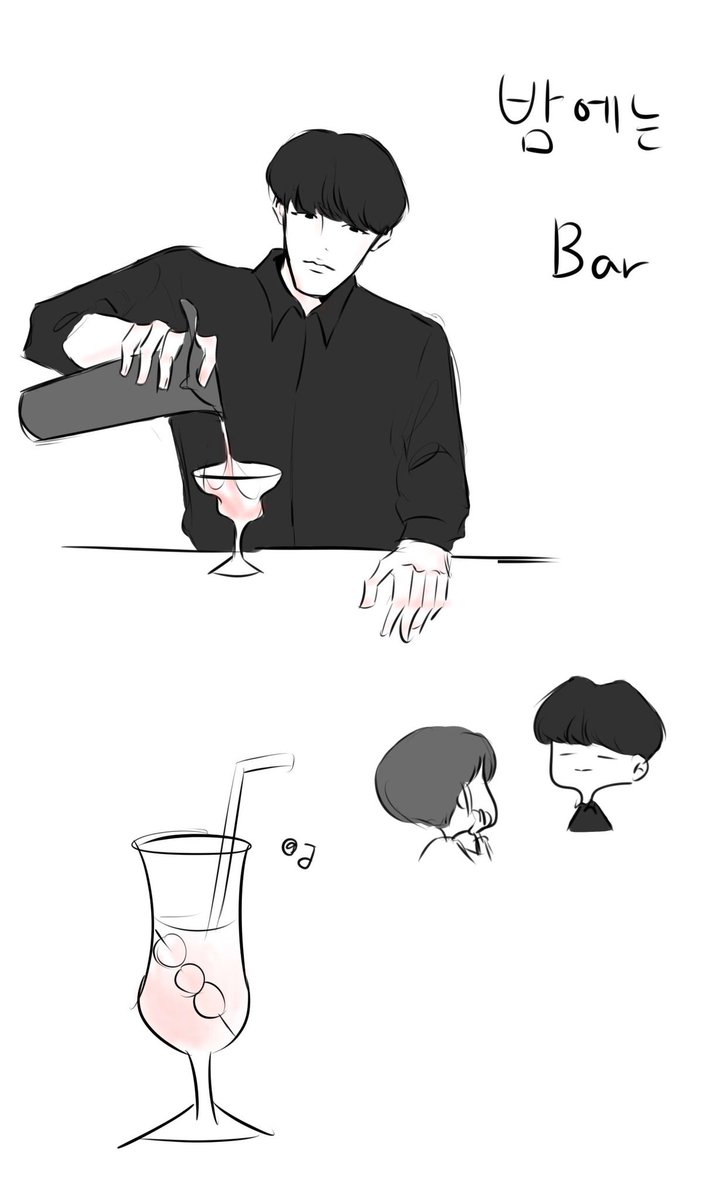 Syniez_Jay's tweet photo. #슈짐 #슈짐연성

낮에는 카페, 밤에는 바 운영하는 슈짐이들 보고싶다. 각자 만들고, 서로 평가해주다보니 자연스레 서로를 위한 메뉴를 만든다.. 그래서인지 메뉴가 연인들에게 그렇게 인기 많다고.. https://t.co/LSxTERnjPe