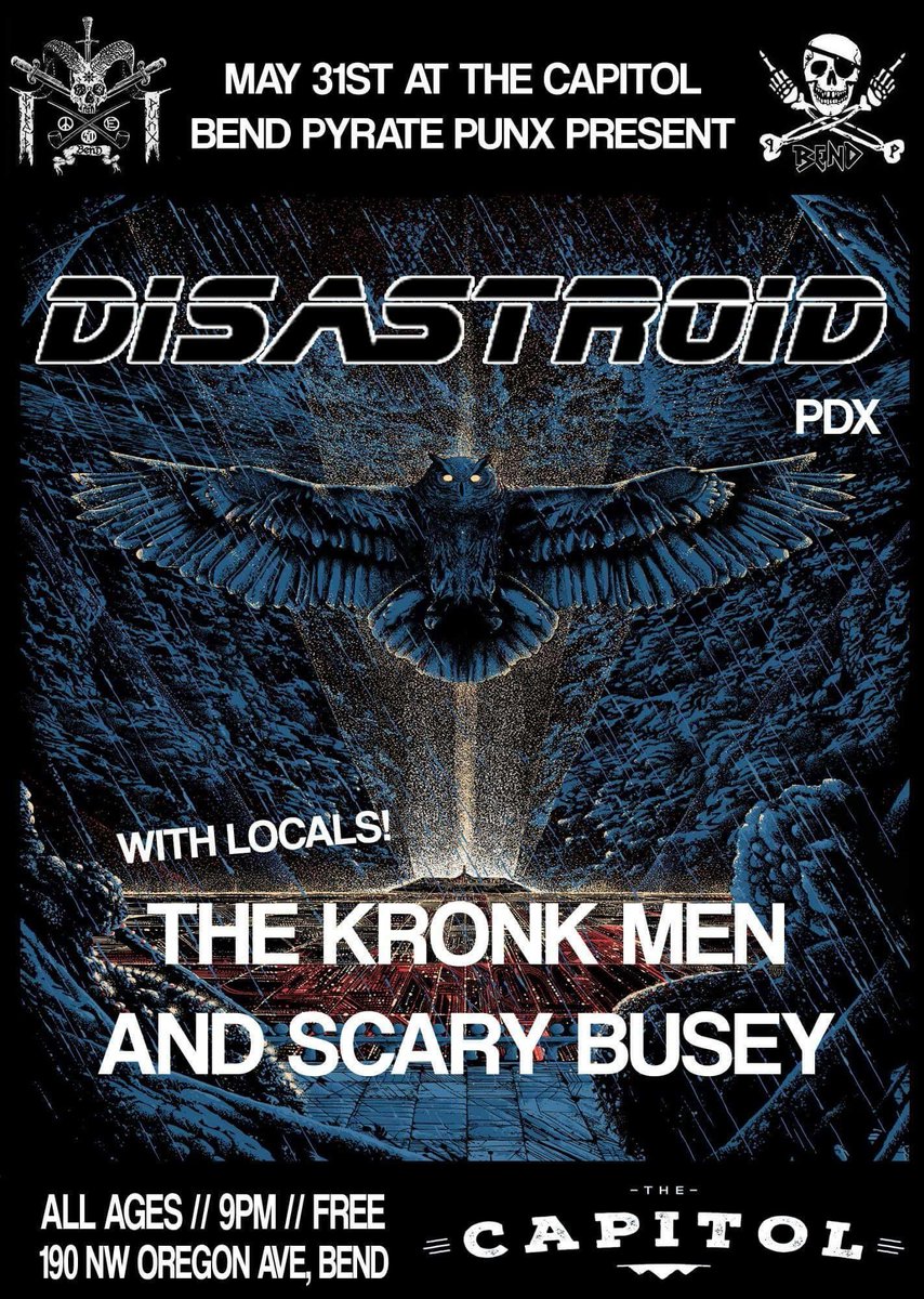 The first show in our pac NW trip is this Wednesday in Bend Oregon, at The Capitol!