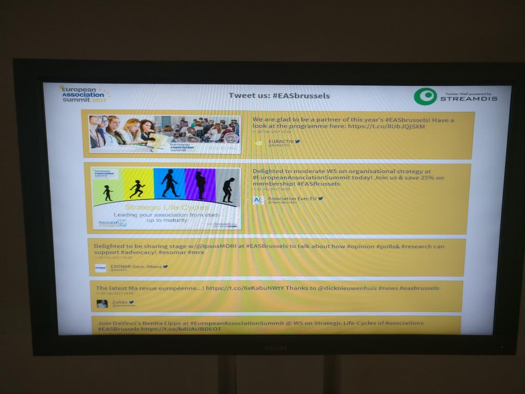 MedMezghani's tweet photo. The tweet wall is ready at #EASbrussels! Waiting for you! https://t.co/LhT4OXHqbQ