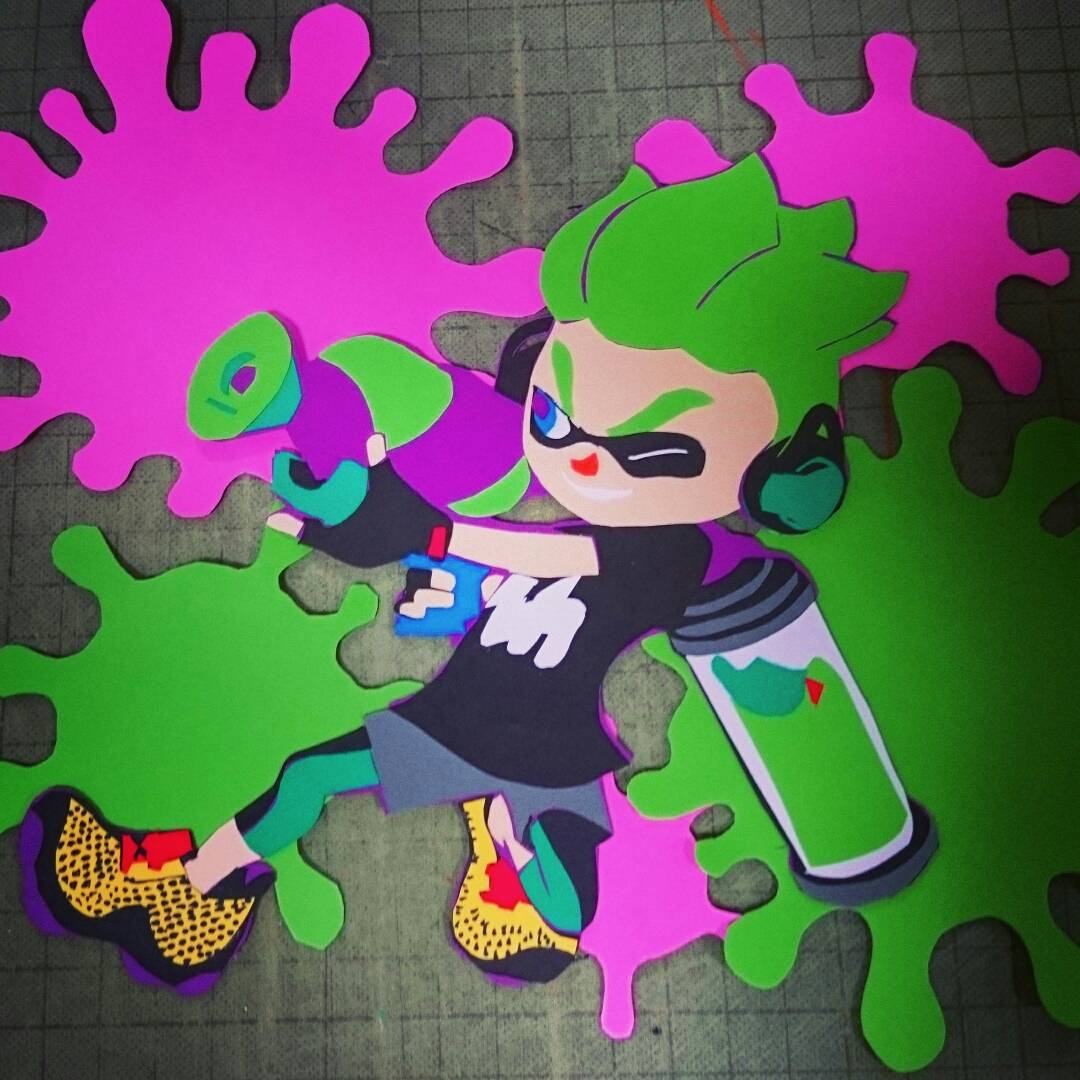 Twitter 上的 なおこ 装飾用の画用紙アートが完成 スプラトゥーン Splatoon Splatoon2 イカした画用紙 T Co Dsj7hvcmhf Twitter