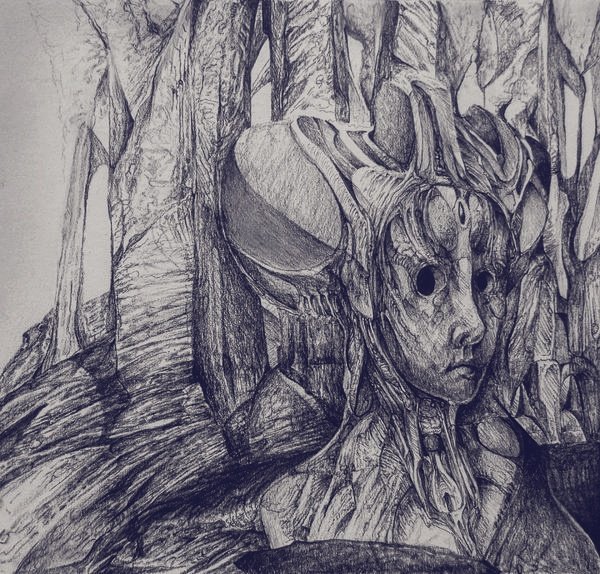 Whoombati's tweet photo. Finished this! Now! more studying😄in Collab with Artist @barbarian_bar 

#untouched #weald #forest #scifi #drawing #Inspire #inspired #art https://t.co/0BhzpnoWAt
