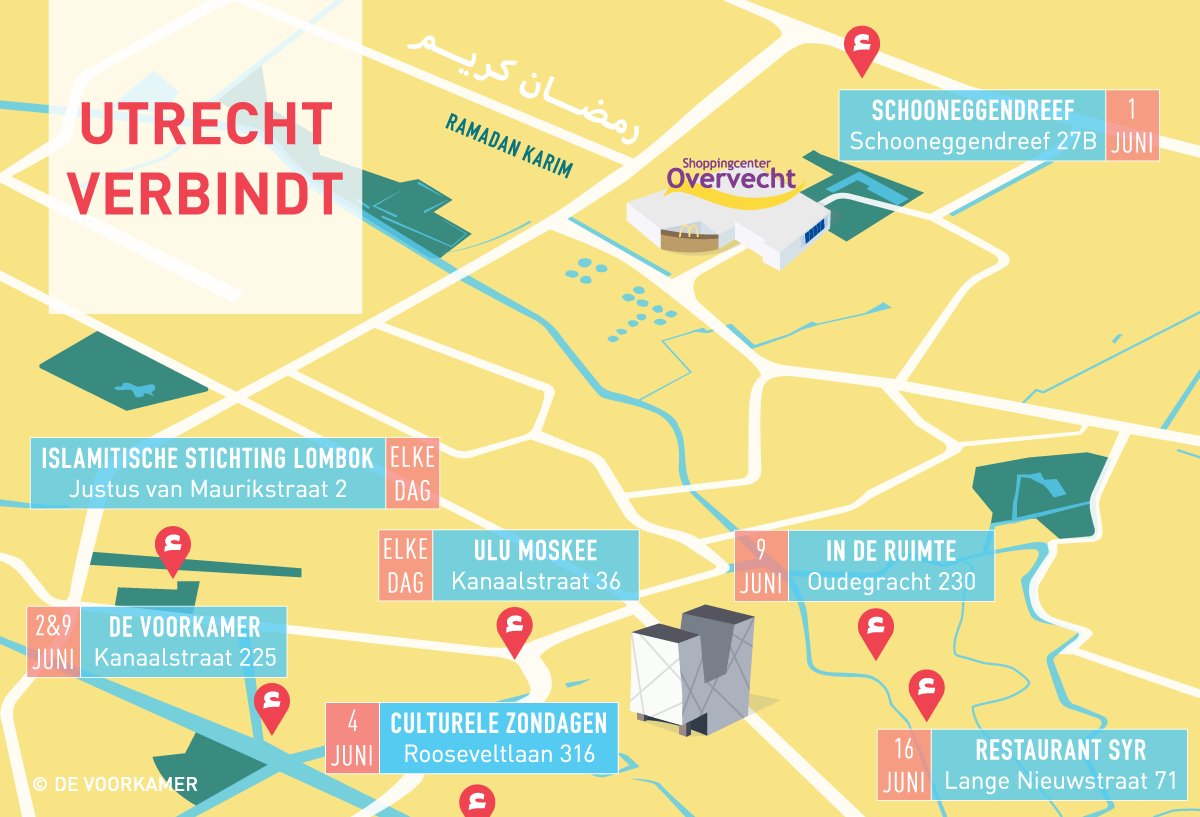 RestaurantSyr's tweet photo. @InDeVoorkamer created this nice #iftar map! Overview of some public iftar's here in  #Utrecht city! #inclusion 
https://t.co/4ATDtLVCjv https://t.co/zwkV7ZYP70