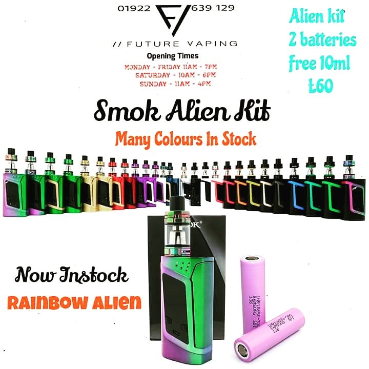 futurevaping1's tweet photo. #vape #smok #smokalien #vapeshop #walsall #vaping https://t.co/lKs6Viw1CN