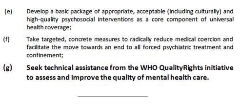 UN Special Rapporteur recommends using #WHO #QualityRights to transform #mentalhealth services goo.gl/49eu5P