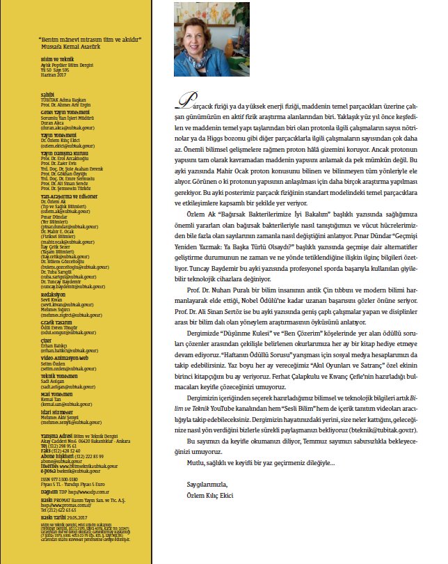 Haziran sayısı...Ödüllü sorular, bilim çizgi roman, bilim kurgu hikaye, keyifle okuyacağınız popüler bilim yazıları, poster ve özel ekiyle..