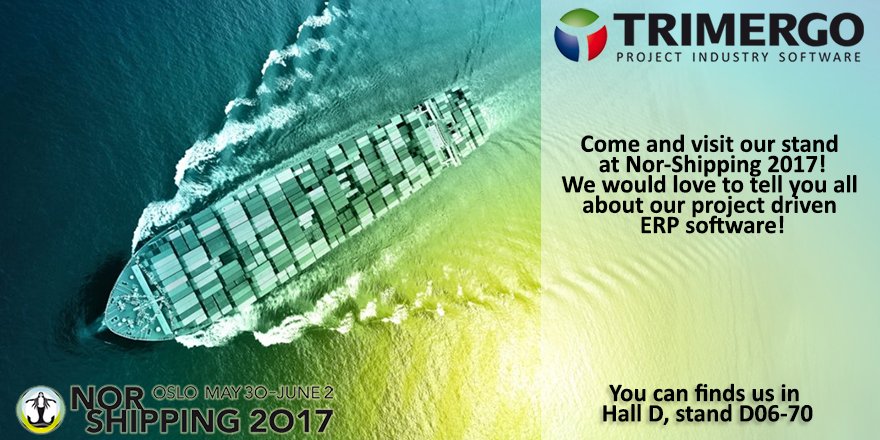 Trimergo's tweet image. We're at #NorShipping2017 this week. Come find us in Hall D, stand D06-70. We'd love to tell you all about our project driven ERP software!
