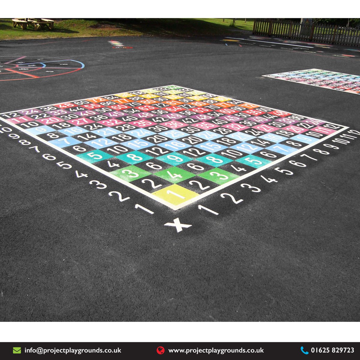 ProjPlaygrounds's tweet photo. Get practicing your times tables in the playground! 👦👧🔢 #maths #primarymaths https://t.co/NctIM5u5Ad