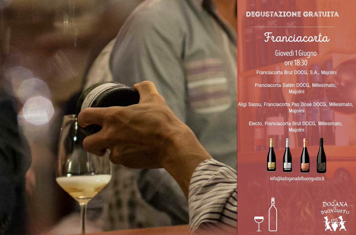 #savethedate degustazione gratuita #Franciacorta <a href="/CantinaMajolini/">Majolini</a> 
#winefriends #winetasting #cibobuonovinogiusto 👍#winelovers
