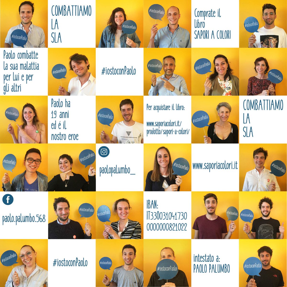 #IostoconPaolo insieme combattiamo la #SLA
Aiutateci a sostenere la ricerca!
saporiacolori.it
#SaC17