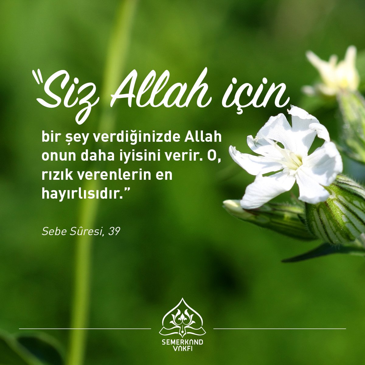 Allah (c.c) için bir şey vermenin fazileti.