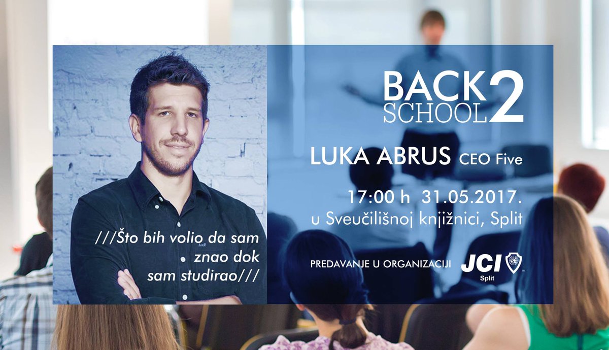SplitTechCity's tweet photo. [Događaj] Luka Abrus: Što bih volio da sam znao kad sam studirao? https://t.co/lGV0QiF8Zr @kegamar #startupsplit https://t.co/FmeZL5sGG1