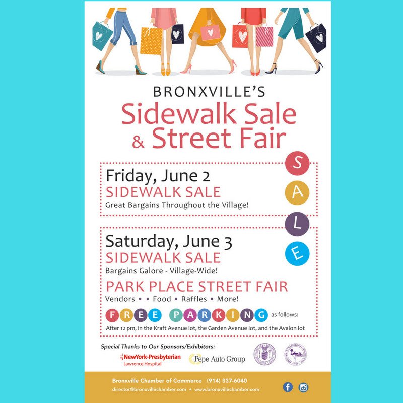 BXVChamber's tweet photo. Bronxville's Sidewalk Sale!
June 2nd &amp; 3rd https://t.co/XtZZqNF0pP
