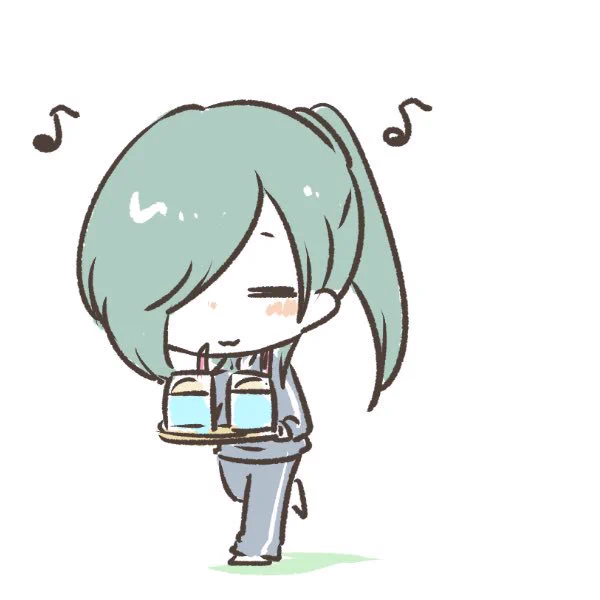 青い色のソーダ。 