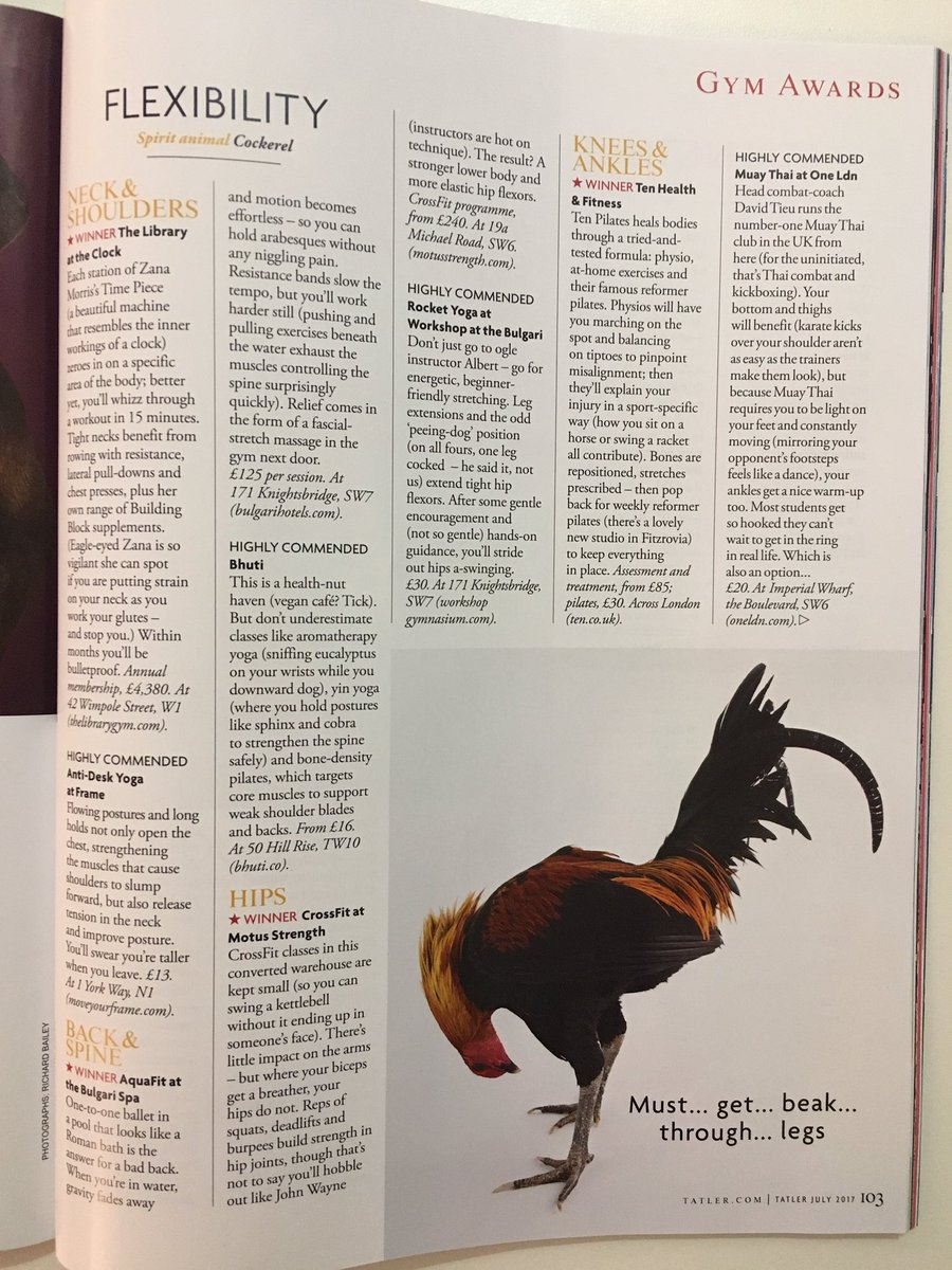 Congratulations <a href="/theworkshopgym/">Workshop Gymnasium</a> for being highly commended in <a href="/TatlerUK/">TatlerUK</a>'s Gym Awards 💪🏼🍾