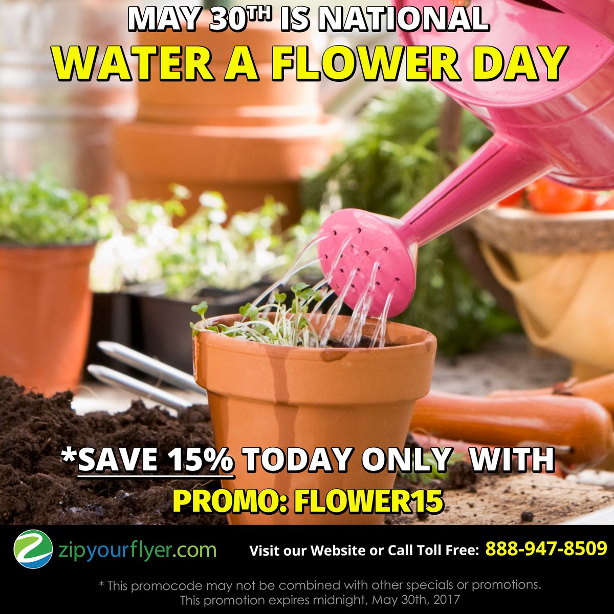 ZipYourFlyer's tweet photo. Enjoy Watering a Flower and saving on your #EmailFlyer order! #Promo is good today only!
https://t.co/1BTrepj4hQ
#RealEstate #Marketing https://t.co/jU6TWKeZDf