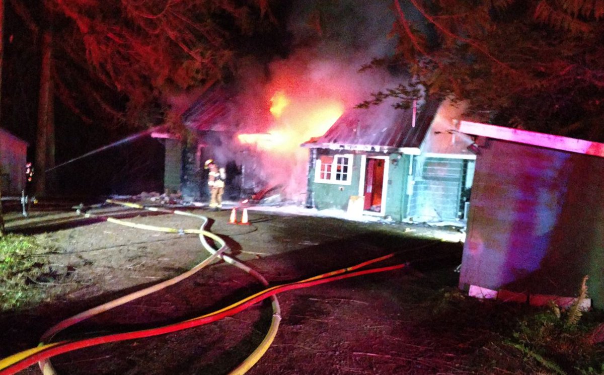 Hoodland Fire working house fire in 66000 block of E. Crystal Creek Road, Welches; no report of