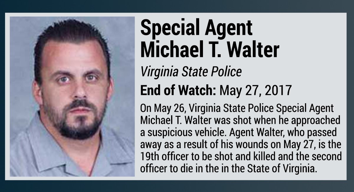 NLEOMF's tweet photo. RIP Special Agent Michael T. Walter, Virginia State Police https://t.co/I8EBX0VQkP https://t.co/8iy8L1ouFv