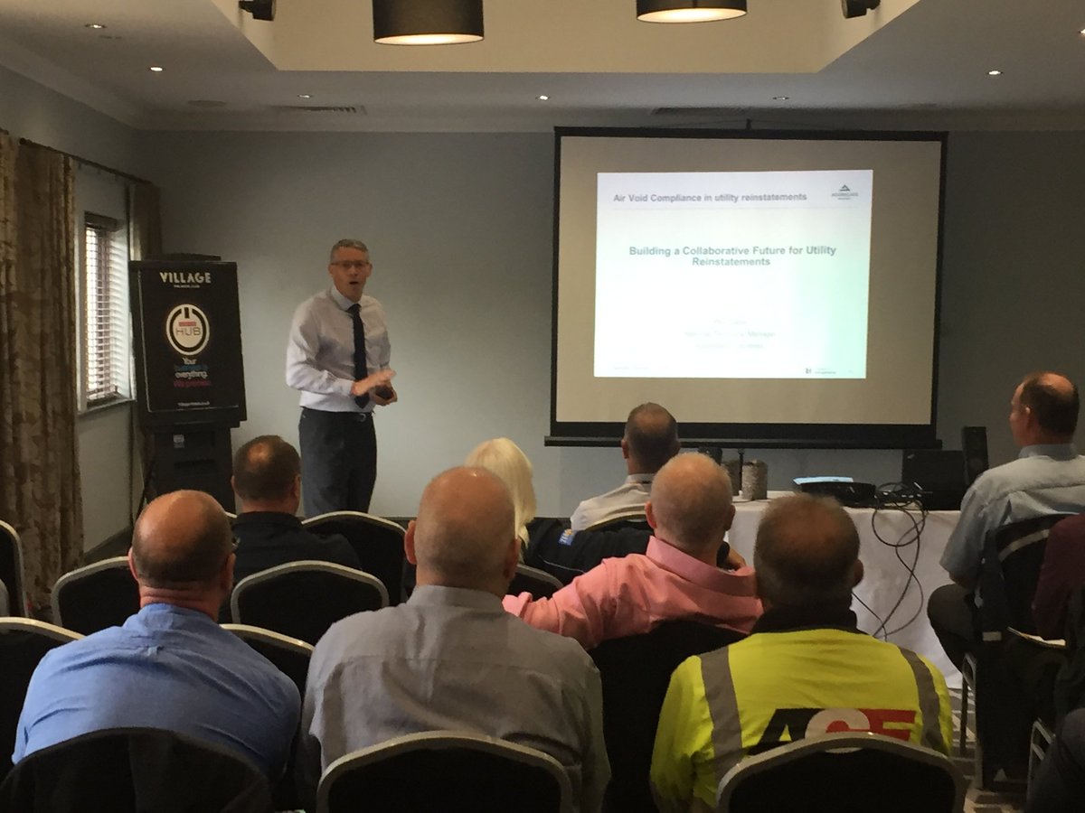 lucycollins1987's tweet photo. Great talk from Phil Sabin @express_asphalt National Technical Manager on air void compliance at today's #collaboration day @WWUtilities https://t.co/Soxt6qWs7Q