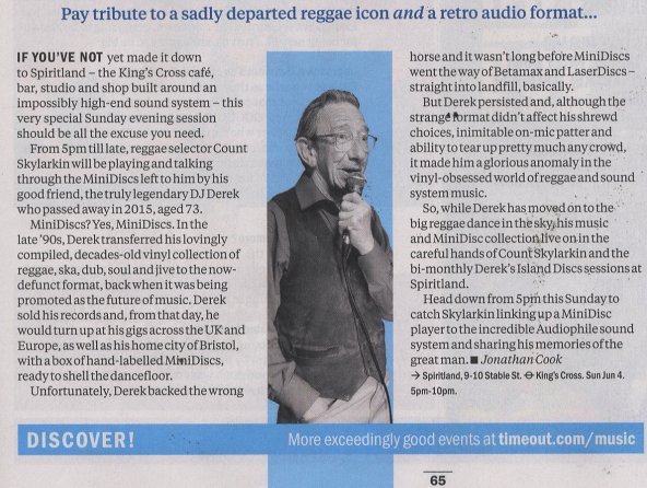 Spiritland (@spiritland) on Twitter photo .<a href="/CountSkylarkin/">Count Skylarkin</a> in this week’s <a href="/TimeOutLondon/">Time Out London</a> and the forthcoming DJ Derek tribute happening this Sunday with Natty Bo #djderek #minidisc .<a href="/CountSkylarkin/">Count Skylarkin</a> in this week’s <a href="/TimeOutLondon/">Time Out London</a> and the forthcoming DJ Derek tribute happening this Sunday with Natty Bo #djderek #minidisc