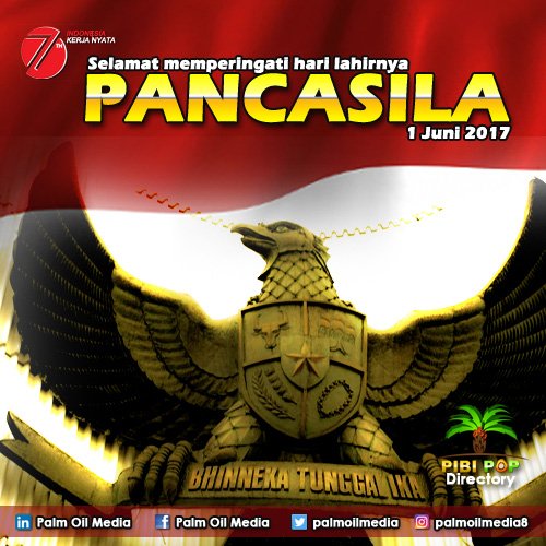 palmoilmedia's tweet photo. Selamat Memperingati Hari Kelahiran Pancasila 1 Juni 2017! #HariKelahiranPancasila #PIBIPOP https://t.co/Qvsh7goxx7