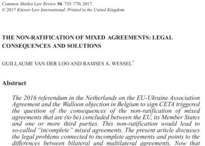 GuillaumeVdLoo's tweet photo. My article with @RamsesWessel on non-ratification mixed agreements by MS (consequences&amp;solutions?) just out #CMLRev https://t.co/MWKdmRERWp https://t.co/rN4H5fqBpJ