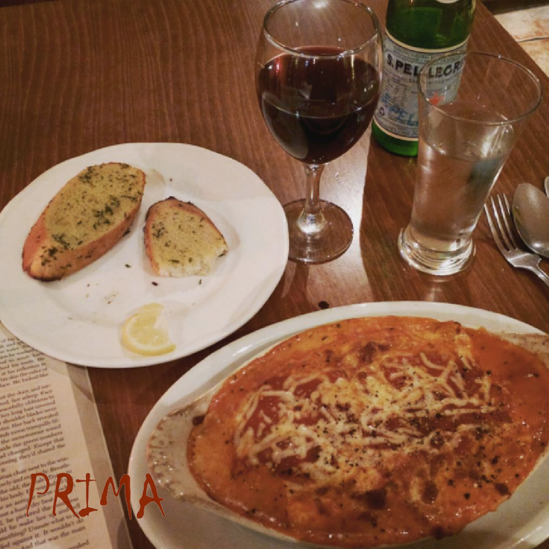 PrimaBar's tweet photo. Who could say no to this freshly baked lasagne with a glass of fine wine? We know we couldn't... 😍 https://t.co/ZFB0w7eIYS