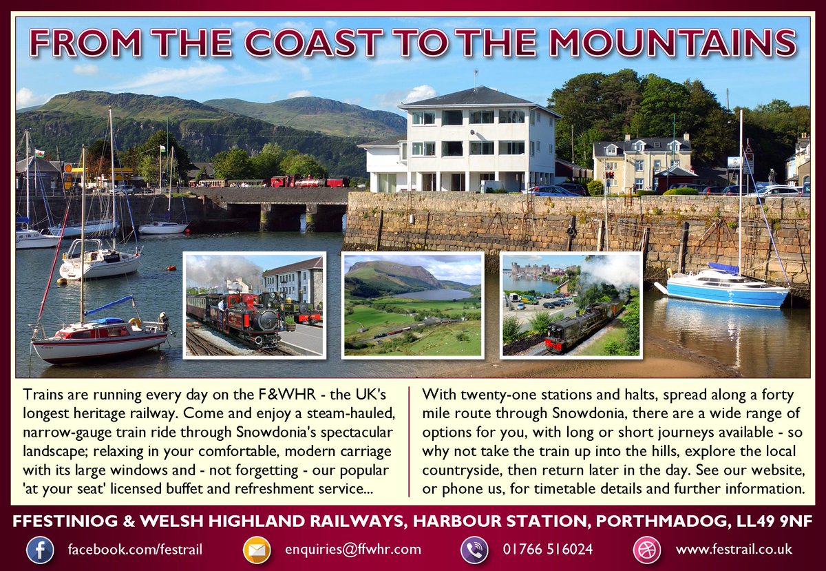 We're running our busiest timetable at the moment. Come and explore Snowdonia by train - we'd love to see you here! goo.gl/U9oCmQ