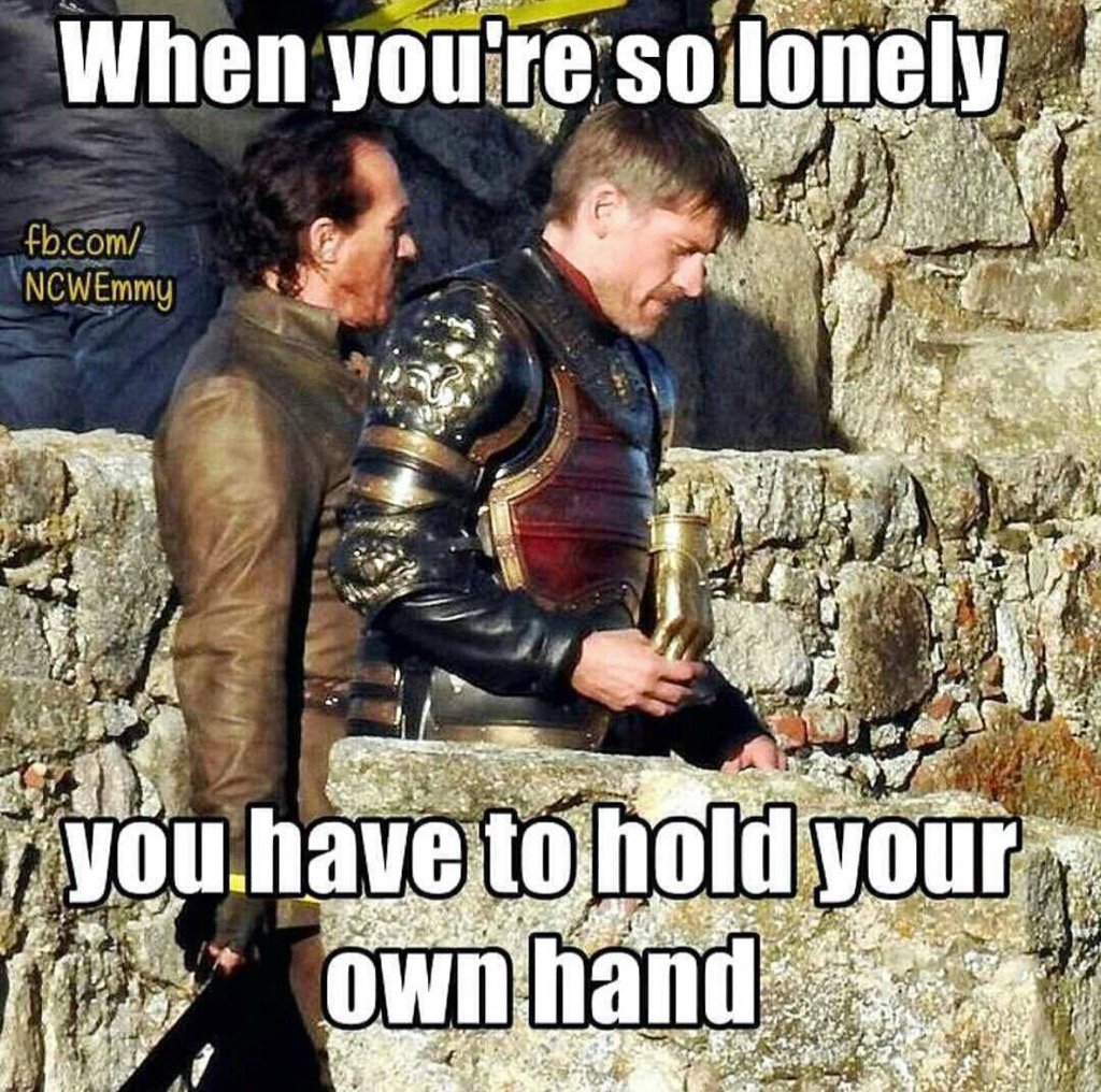 Arya_No1's tweet photo. Poor Jaime ๐๐ #TheLastLannisters #ThatCount https://t.co/51Vr11hhSh