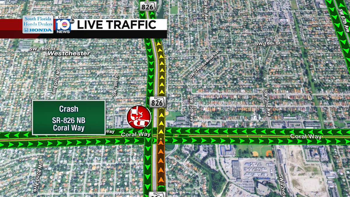 Crash on SR-826 NB at Coral Way #traffic https://t.co/1StD50hKnd