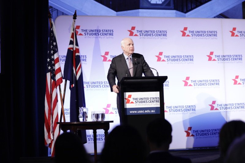 USSC's tweet photo. Read the full transcript of @SenJohnMcCain's Alliance 21 Lecture https://t.co/CVU9E3ayov #McCainUSSC https://t.co/QZElk7l3GL
