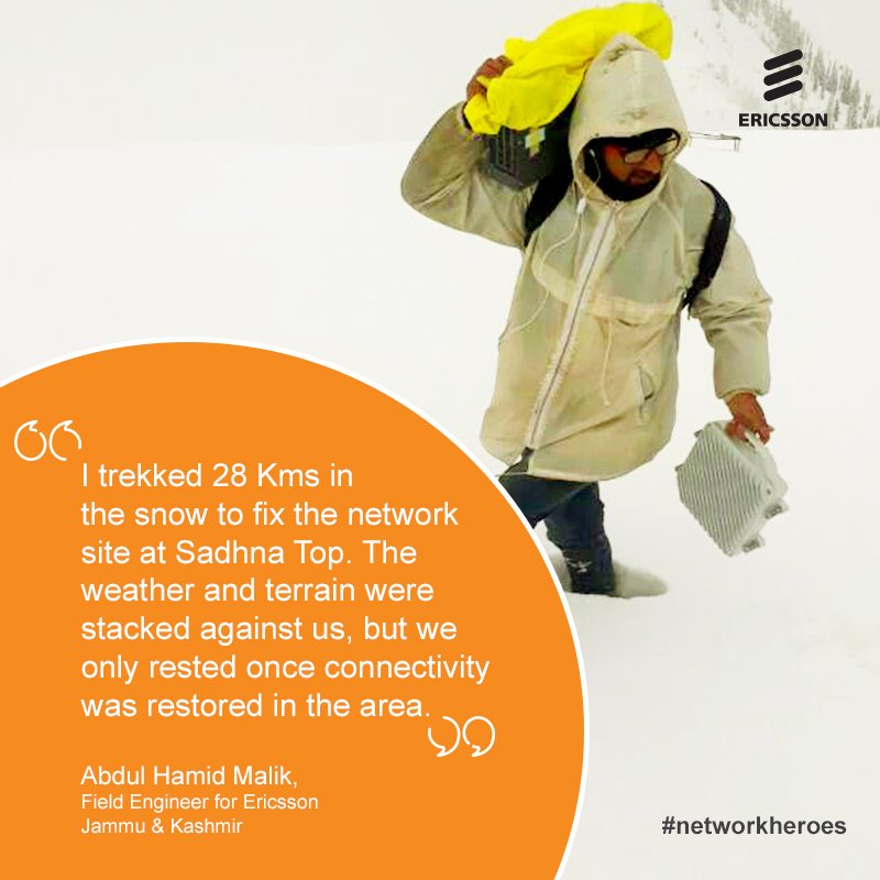EricssonIndia's tweet photo. "Meet the People Who Risk their Lives to Ensure your Phone Catches Signal" - @bi_india covers our #networkheroes. 
https://t.co/ZJhCdusz64 https://t.co/uz3LKHYzTn