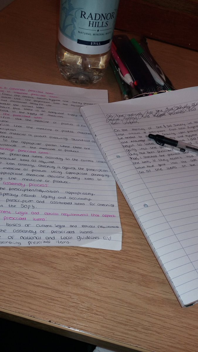 FahertyKayleigh's tweet photo. Home straights, draft plans of all nvq units written #pharmacytrainee https://t.co/ePD3tngWEW
