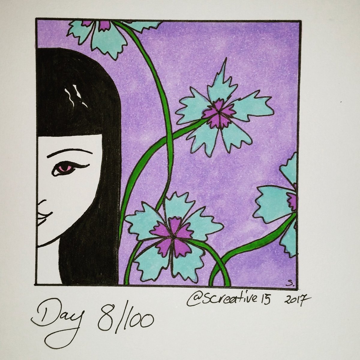 SCreative15's tweet photo. Day 8/100 🌹
#100daysprojectnz2017 #100daysproject #100daysprojectnz #hat #flowers #floral #floralpattern #portrait #illustration #pendrawing https://t.co/VhkdkovEY6