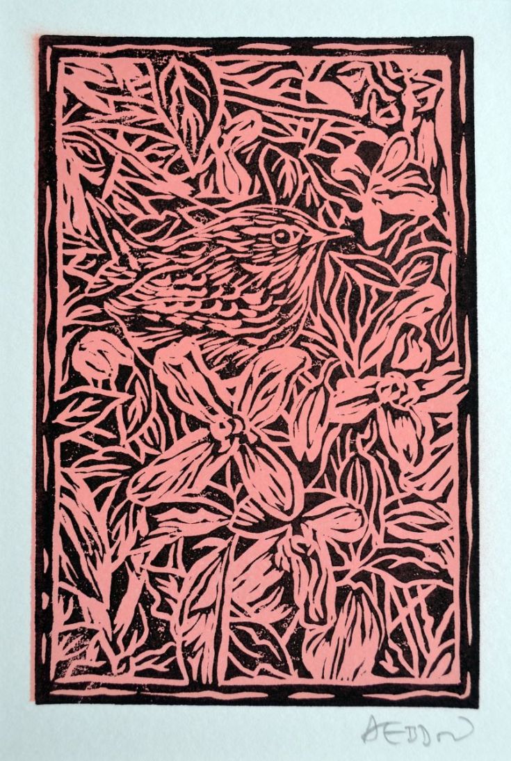 artfinderlatest's tweet photo. Wren &amp; clematis P... by @alexebdonart #signed #linocut #art https://t.co/ZbYeJkMIP8 @artfinder https://t.co/qadDJWeblK