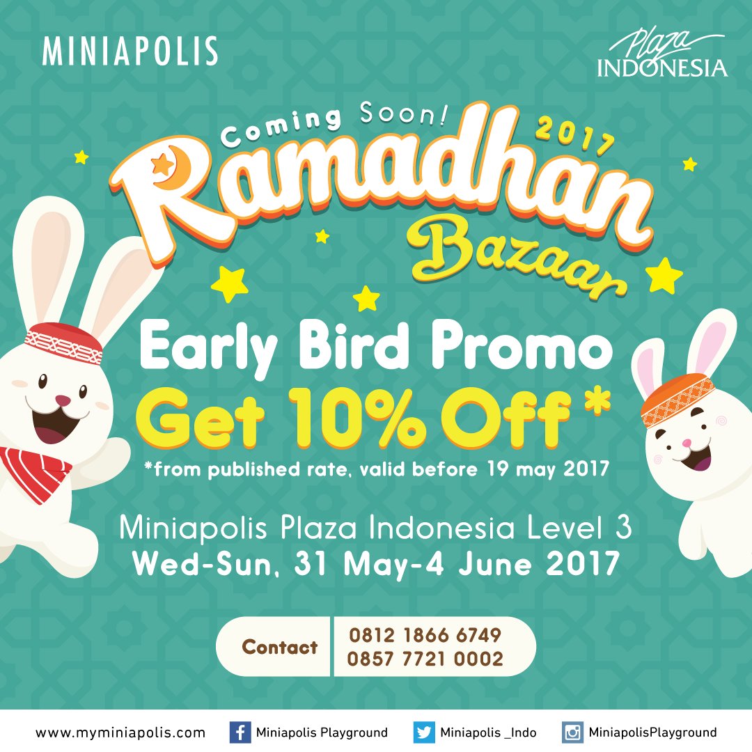 <a href="/Miniapolis_Indo/">Miniapolis</a> menghadirkan Promo Sharing is Caring &amp; Ramadhan Bazaar 31 Mei - 4 Juni 2017 di Miniapolis Plaza Indonesia