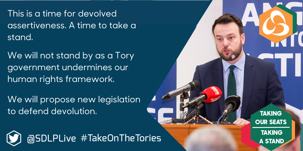 SDLPlive's tweet photo. “Others may be content to hand powers back to Westminster but the SDLP is not.” @ColumEastwood #VoteSDLP https://t.co/ctd14pdUjG