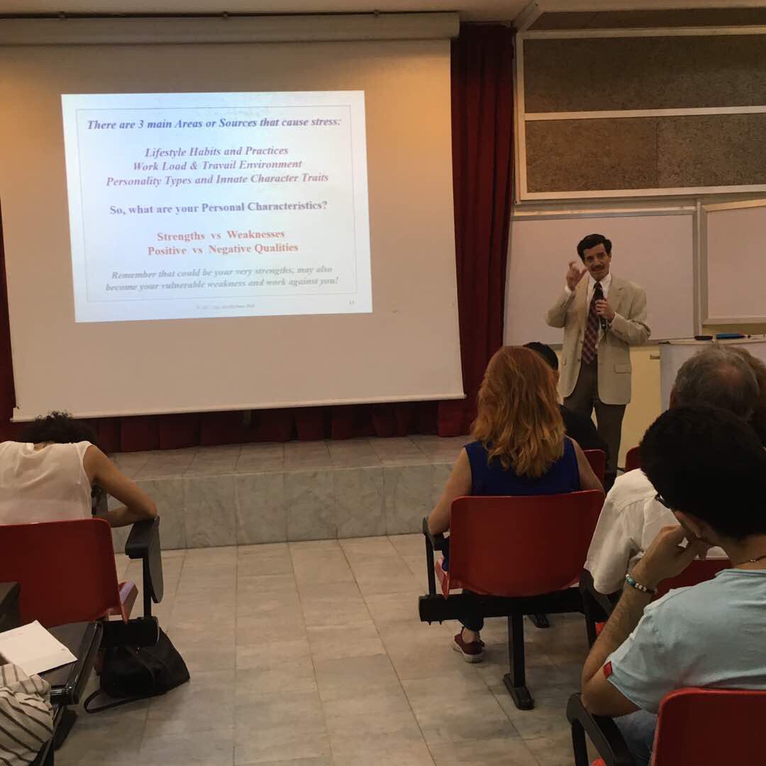 LiveLoveHU's tweet photo. From today's stress management lecture given by Mr. Naji Abi Hashem. https://t.co/EIF1XNeVt5