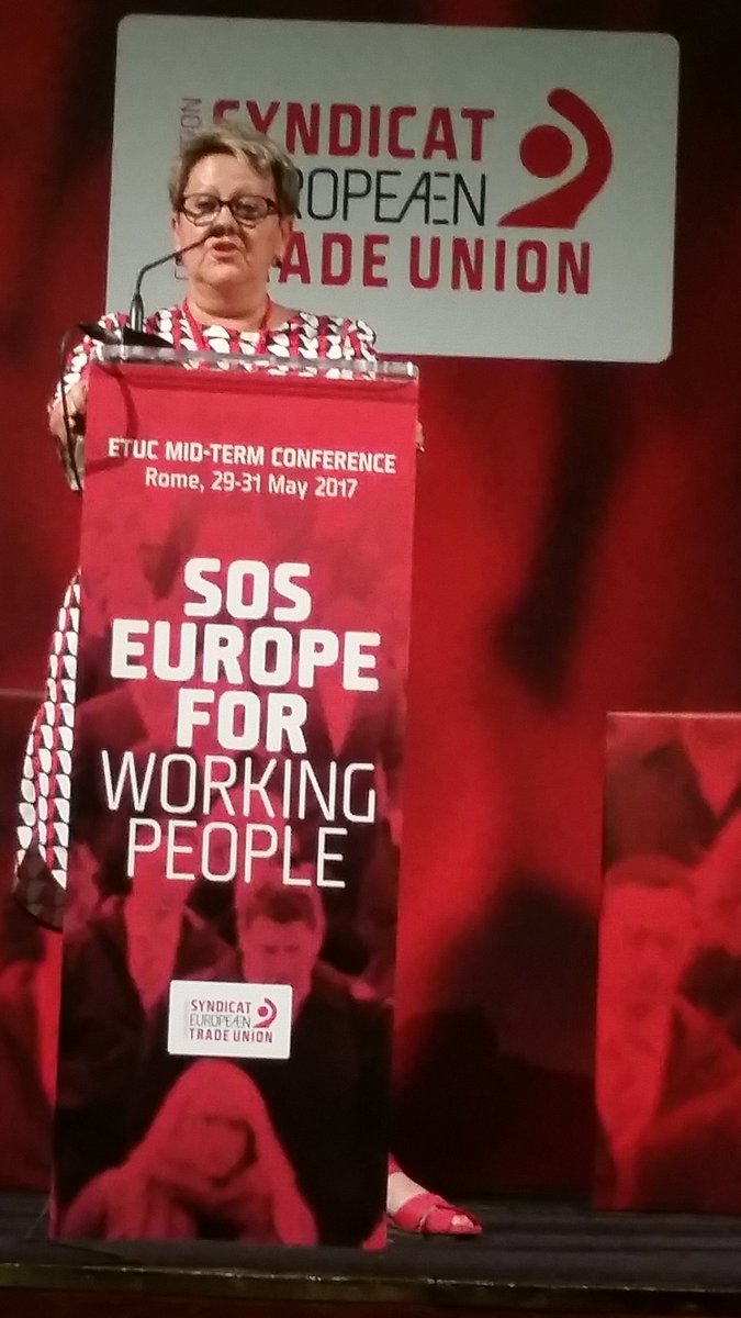 EPSUnions's tweet photo. Today @EPSUnions vice president @gengfrancoise says #endtoausterity #taxjustice public investment priorities 4 Europe's workers #ETUCRoma17 https://t.co/T0P6ZFjQze