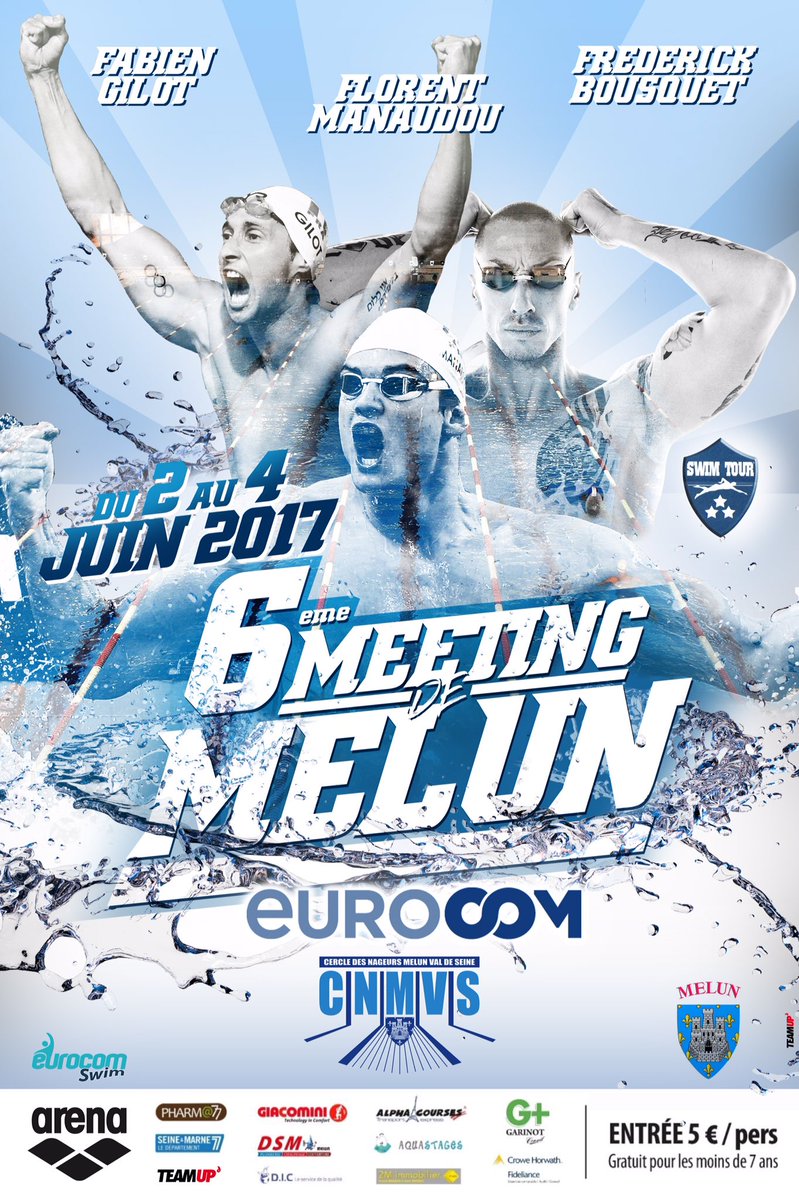 J-3!!! <a href="/FlorentManaudou/">Florent Manaudou</a> <a href="/Gilotfabien1/">Gilot Fabien</a> <a href="/BousquetFred/">Frederick Bousquet</a> <a href="/eurocomswim/">EUROCOMSWIM</a> <a href="/VilleMelun/">Ville de Melun</a> @sfoc92 <a href="/ESMASSYNATATION/">ريمو VIP</a> #SwimTour2017 #MeetingMelun