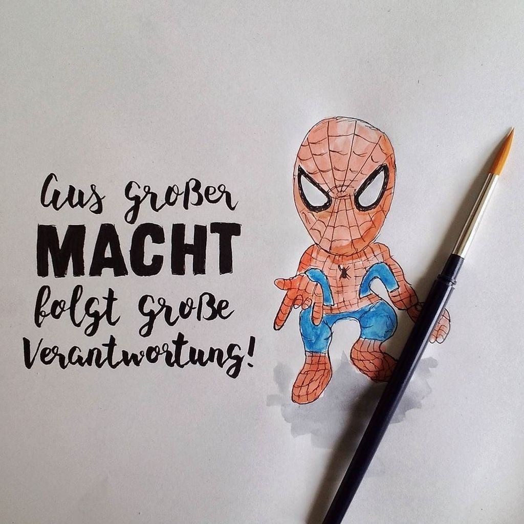 desORmad's tweet photo. „Aus großer Macht folgt große Verantwortung!“ (#letterattackchallenge von @FrauHoelle)
#lettering #handlettering #brushlettering #brushpen… https://t.co/YSy4TP950g