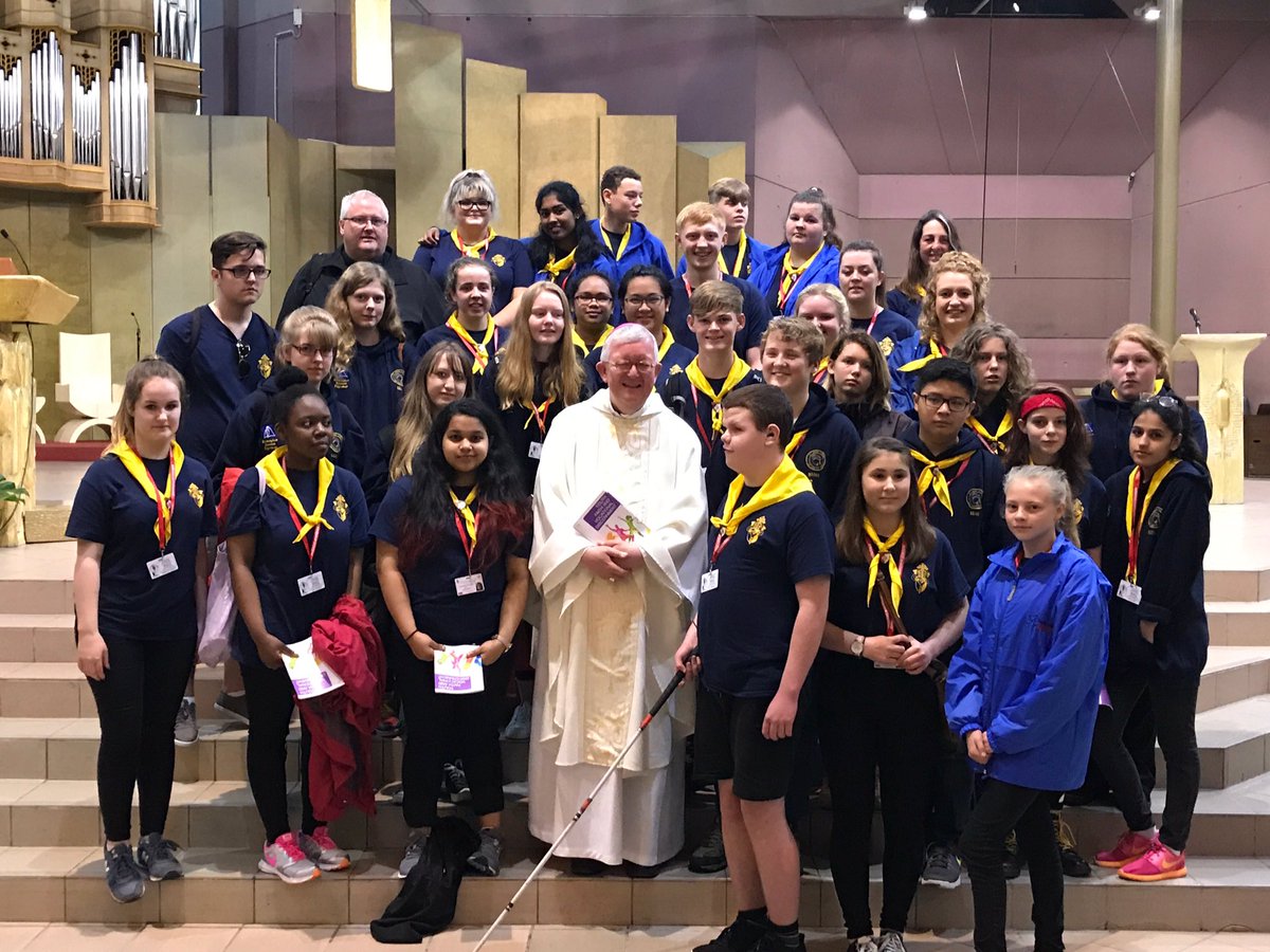 STMCAchaplaincy's tweet photo. Lovely time with the Archbishop this morning @RCBirmingham @StThomasMoreCA @stmca6form #Trinity photo #SJF #SMW #STMCA #brum2lourdes https://t.co/hFgtvLIzTa