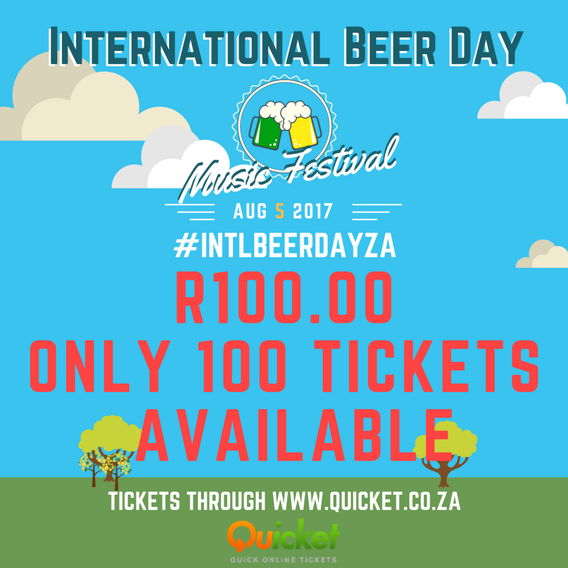 Pay R100.00 per ticket, while stocks last.
Tickets: bit.ly/2riGt3e
#intlbeerdayza #intlbeerday
