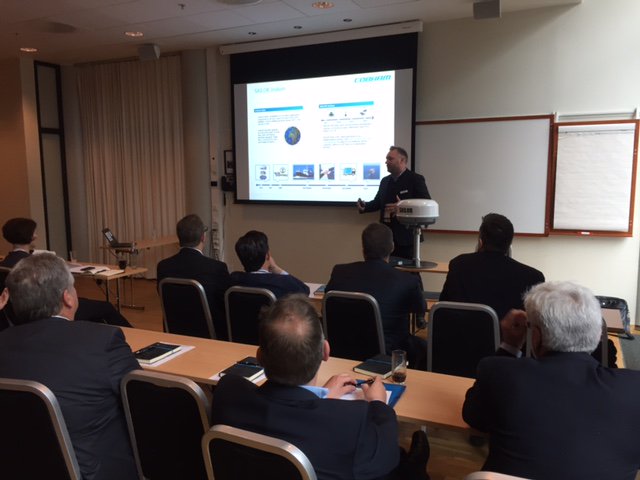 Happening now, Cobham's Anders Tue Olsen unveils Sailor 4300 at <a href="/NorShipping/">Nor-Shipping</a> press conference with Iridium.