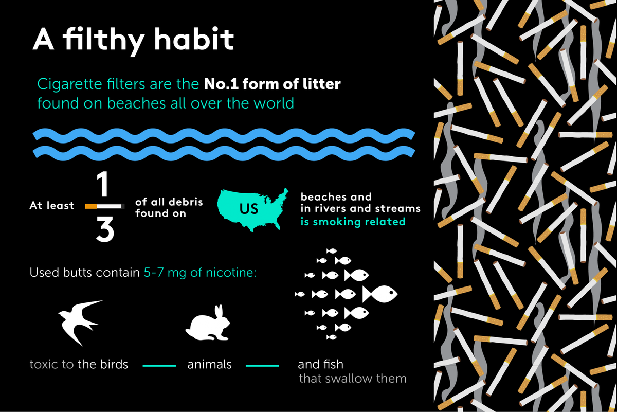 "From start to finish, the tobacco life cycle is an overwhelmingly polluting and damaging process" <a href="/WHO/">World Health Organization (WHO)</a> Read report: bit.ly/2rA4e7Y