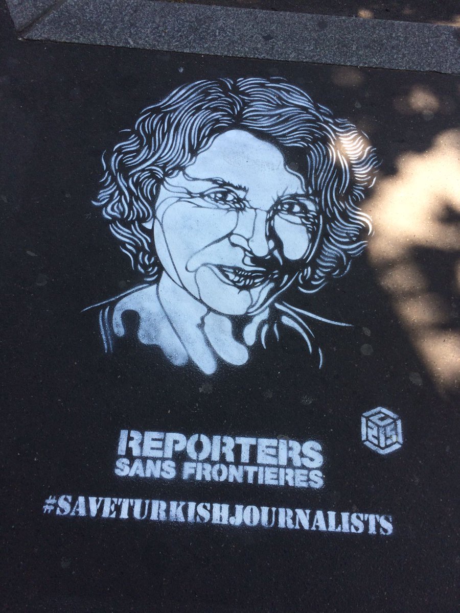 englishpen's tweet photo. Very moving to see #SaveTurkishJournalists stencils across Paris &amp; Strasbourg, thanks to @RSF_inter &amp; @christianguemy. #FreeTurkeyMedia https://t.co/SOrNjGeyYI